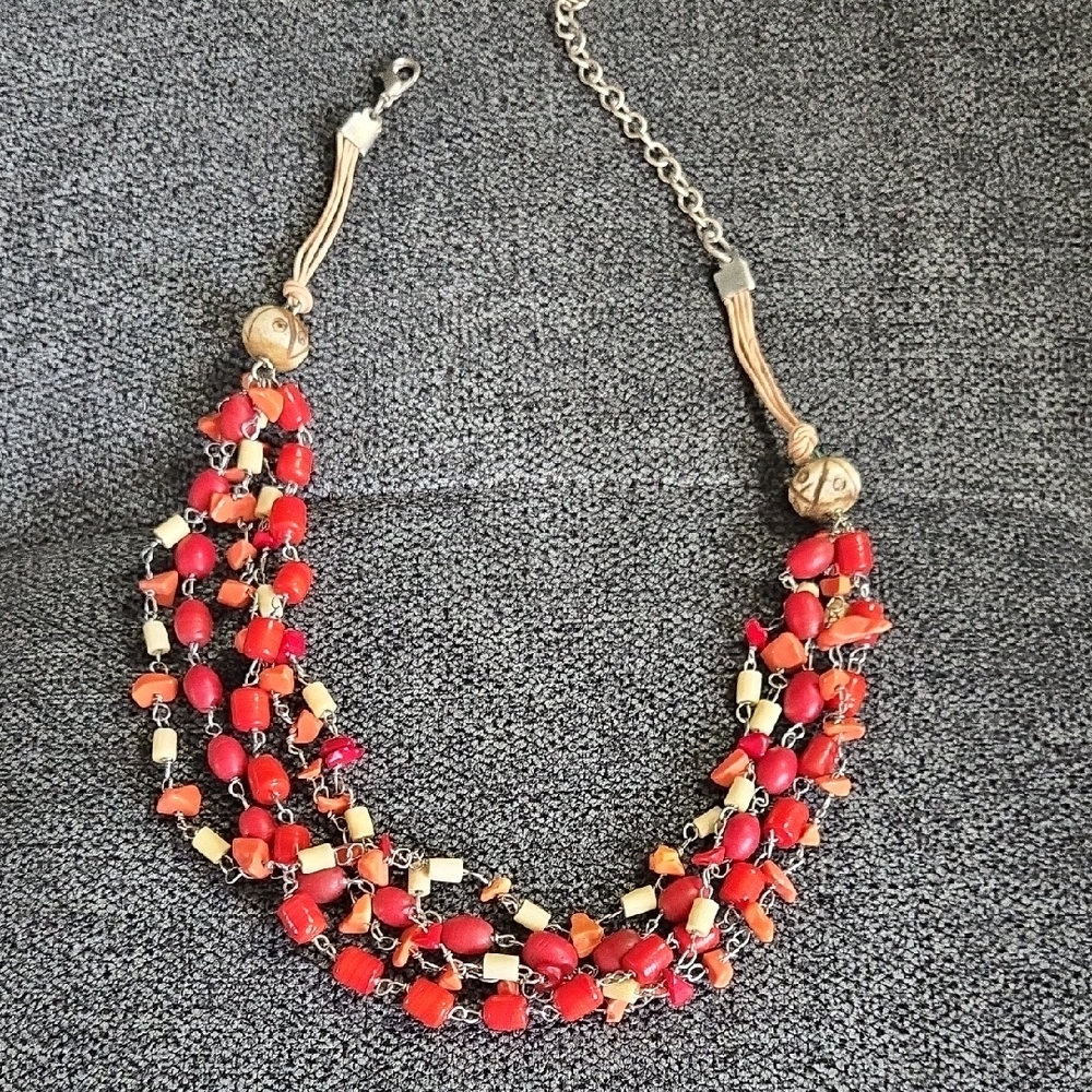 Multicolor‎ Beaded Necklace- 15.5" to 18.5"